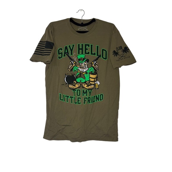 Grunt Style Club Say Hello to My Little Friend Graphic Tee Patriotic Size M - Picture 1 of 2